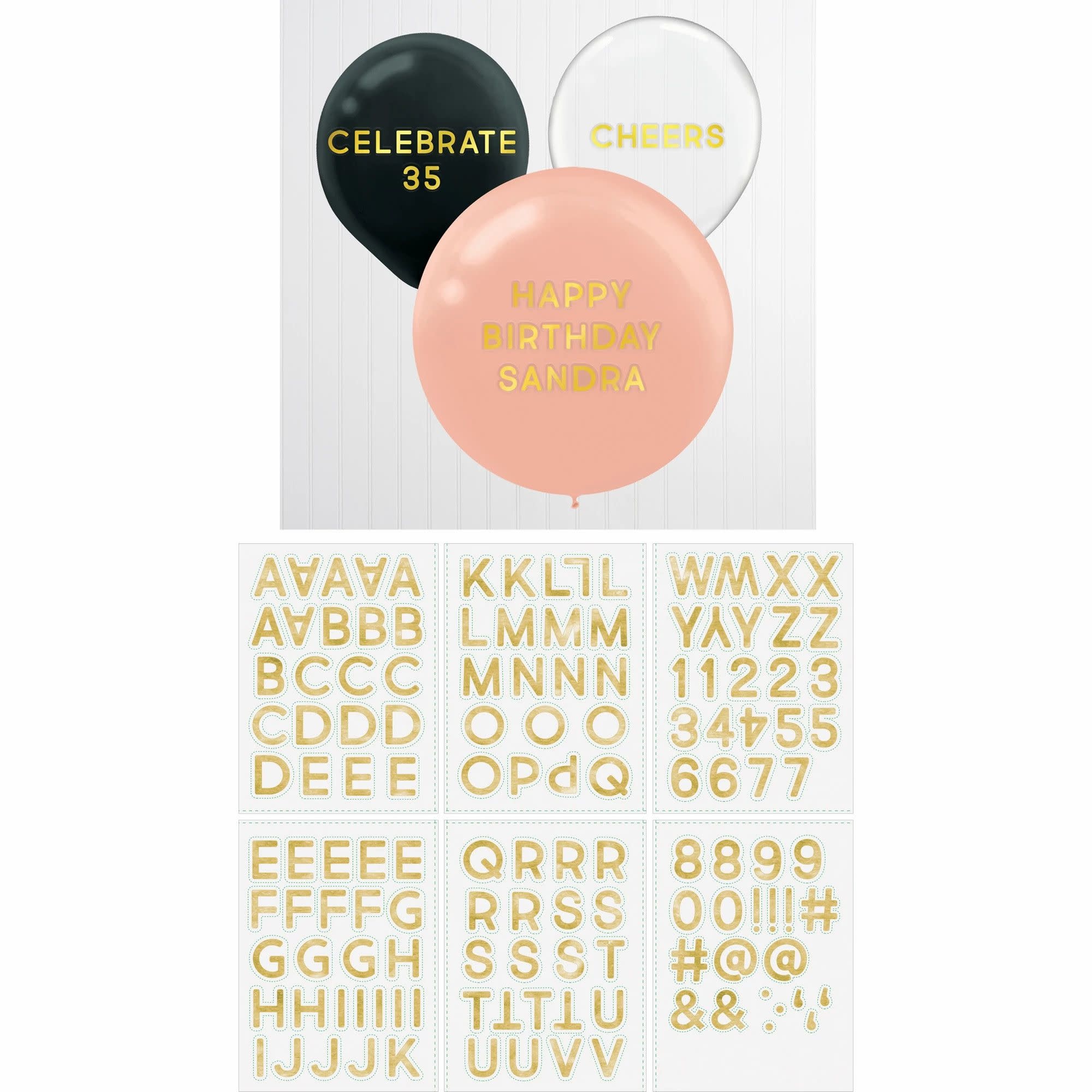 Balloon Stickers - Gold