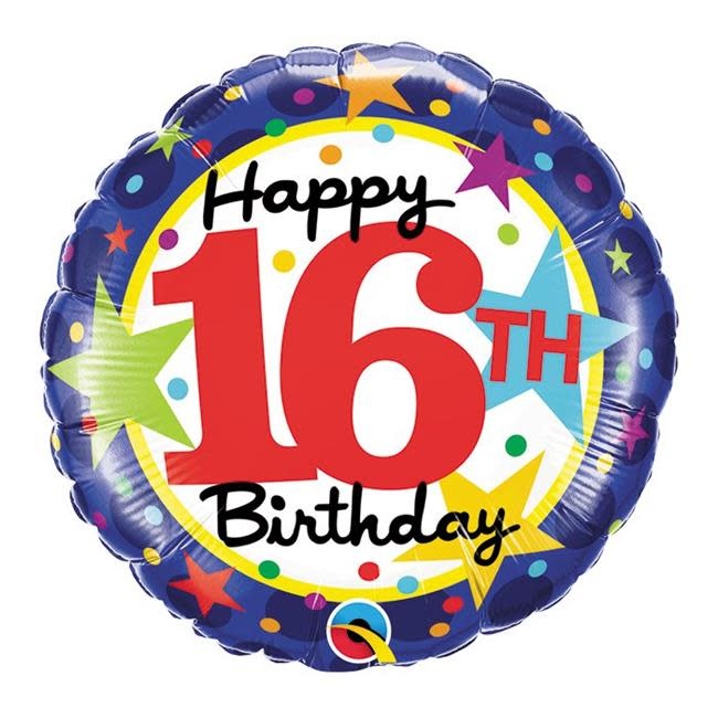 18" Mylar Happy Birthday 16th - #59