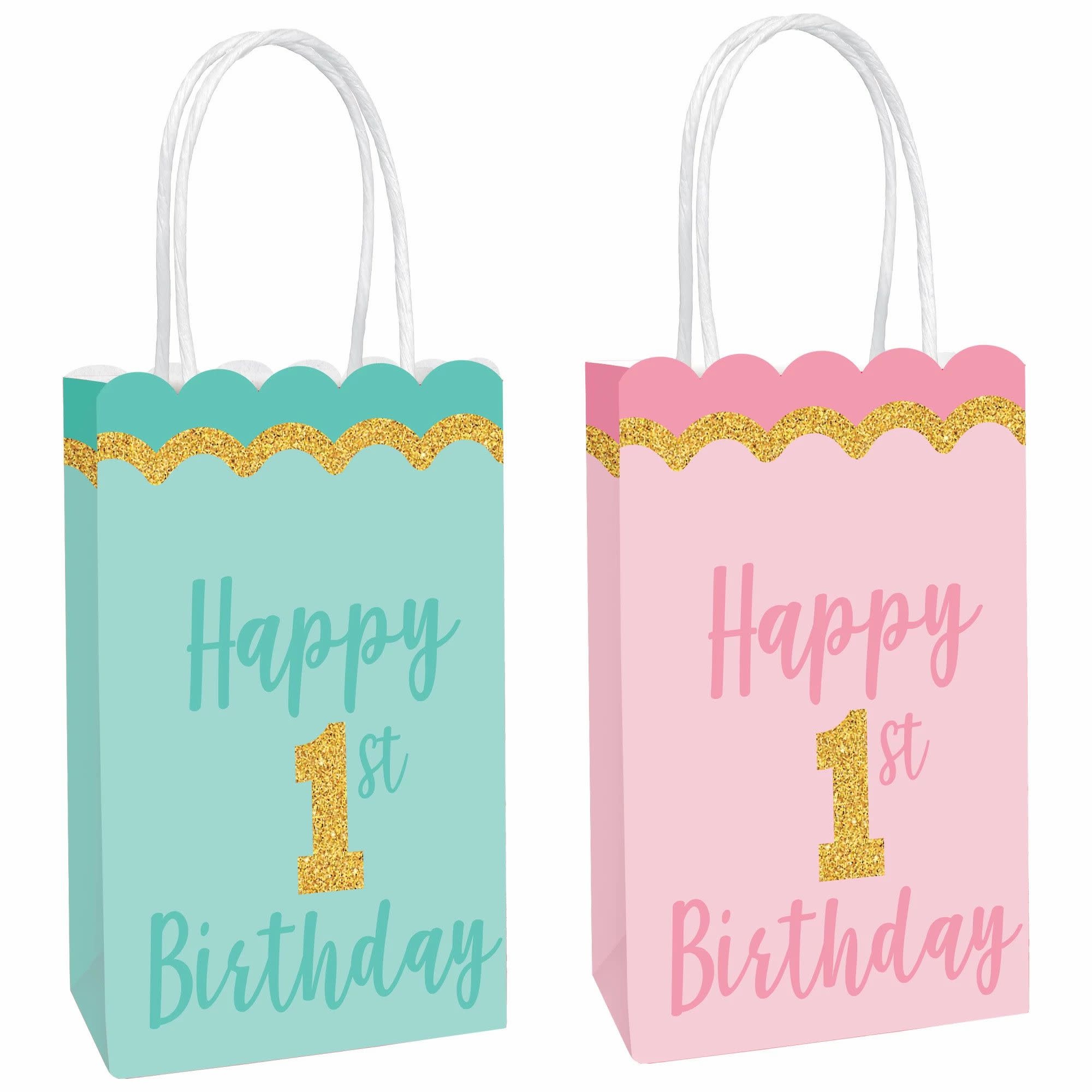 Glitter Kraft Bag-1st Birthday