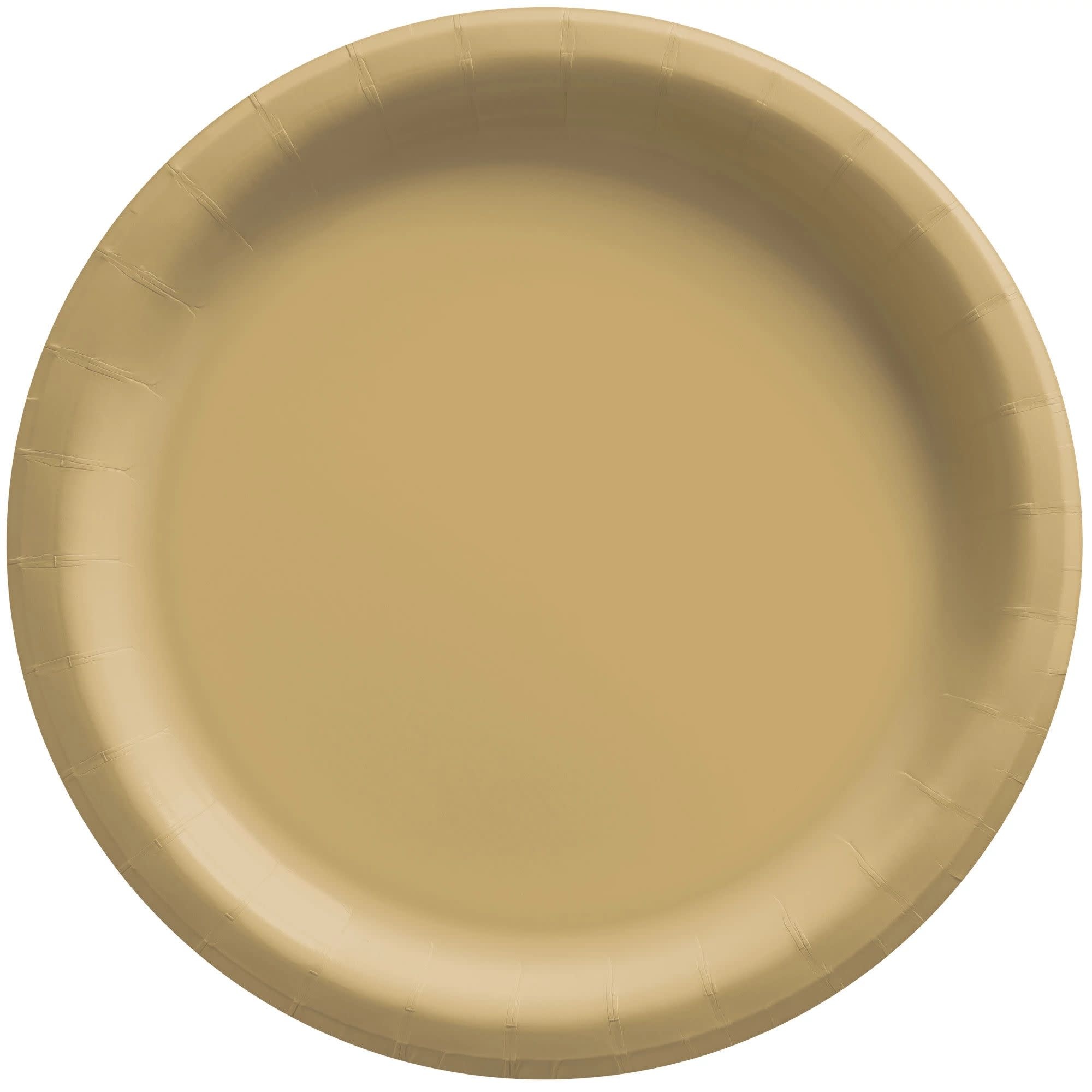 6 3/4" Round Paper Plates, Mid Ct. - Gold