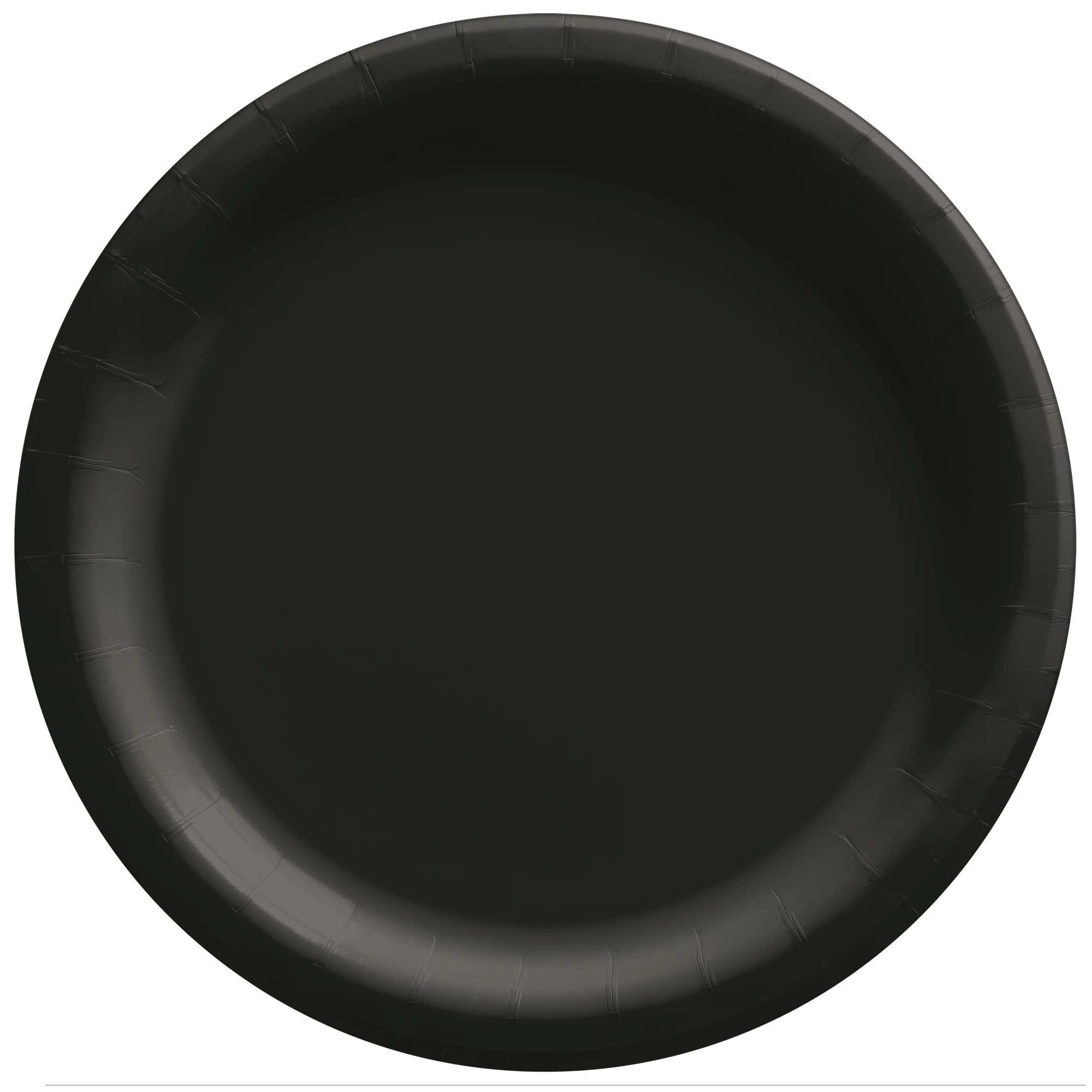 6 3/4" Round Paper Plates, Mid Ct. - Jet Black
