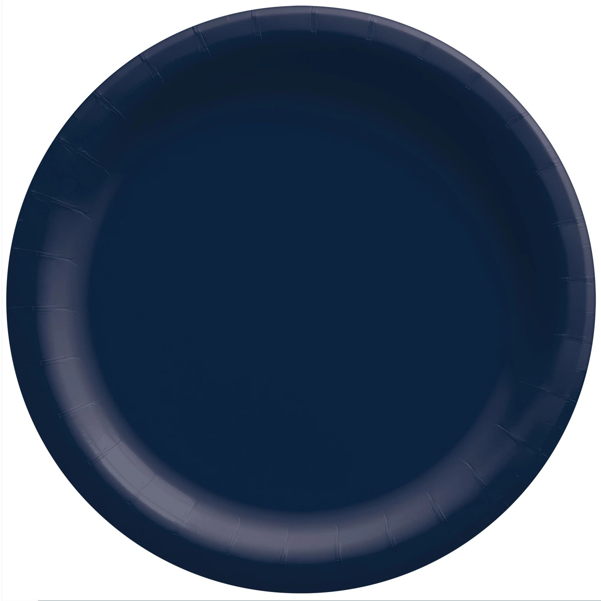 6 3/4" Round Paper Plates, Mid Ct. - True Navy