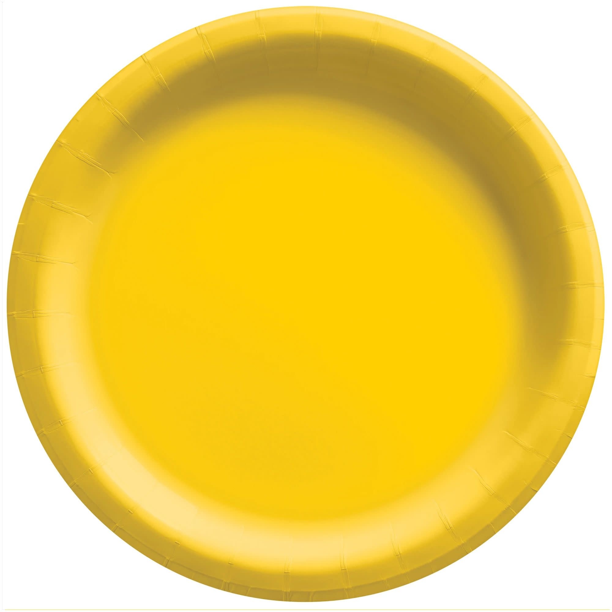 6 3/4" Round Paper Plates, Mid Ct. - Yellow Sunshine