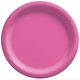 6 3/4" Round Paper Plates, Mid Ct. - Bright Pink