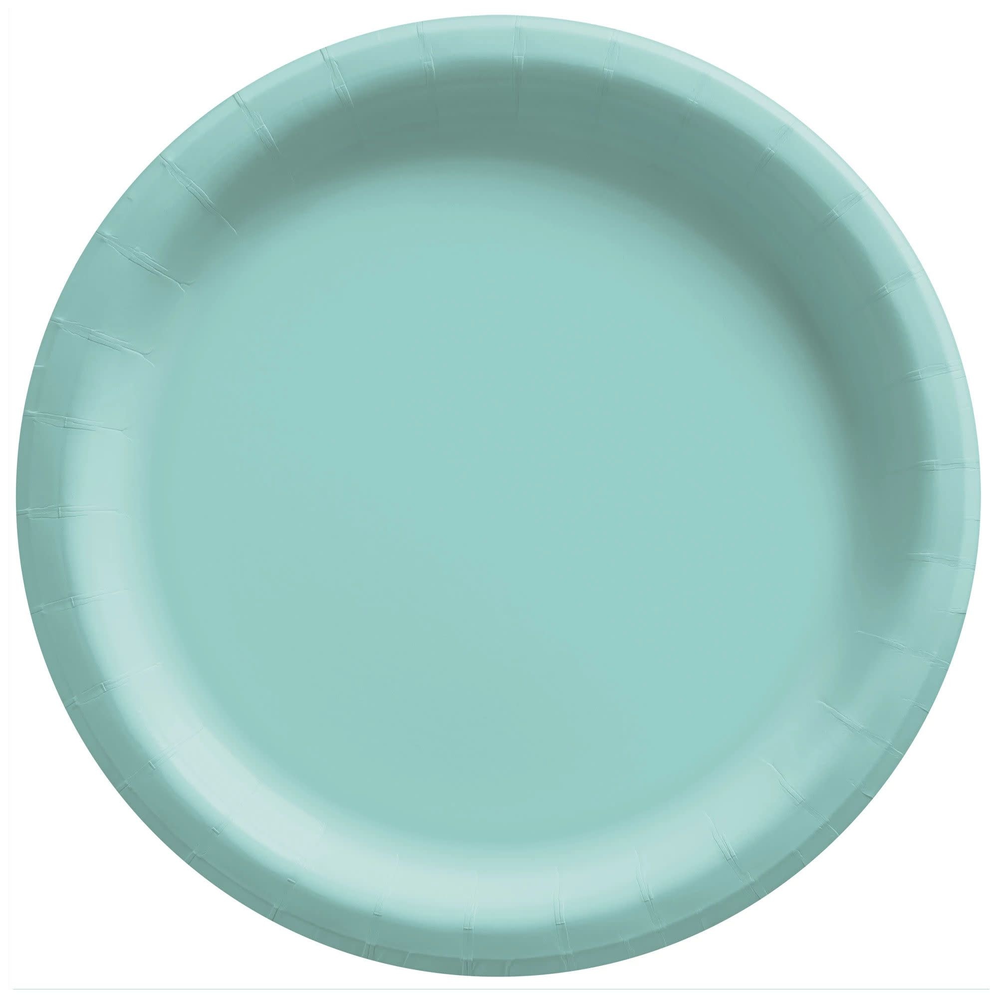 10" Round Paper Plates, Mid Ct. - Robin's-Egg Blue
