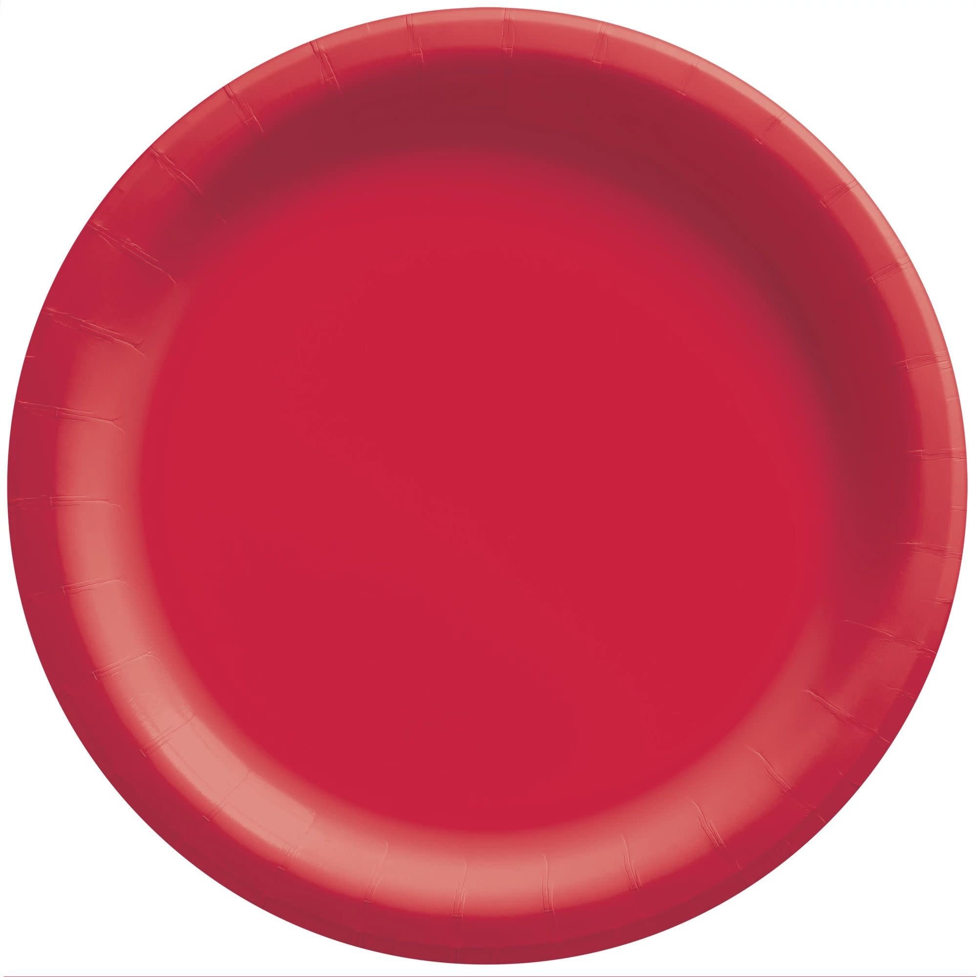 8 1/2" Round Paper Plates, Mid Ct. - Apple Red
