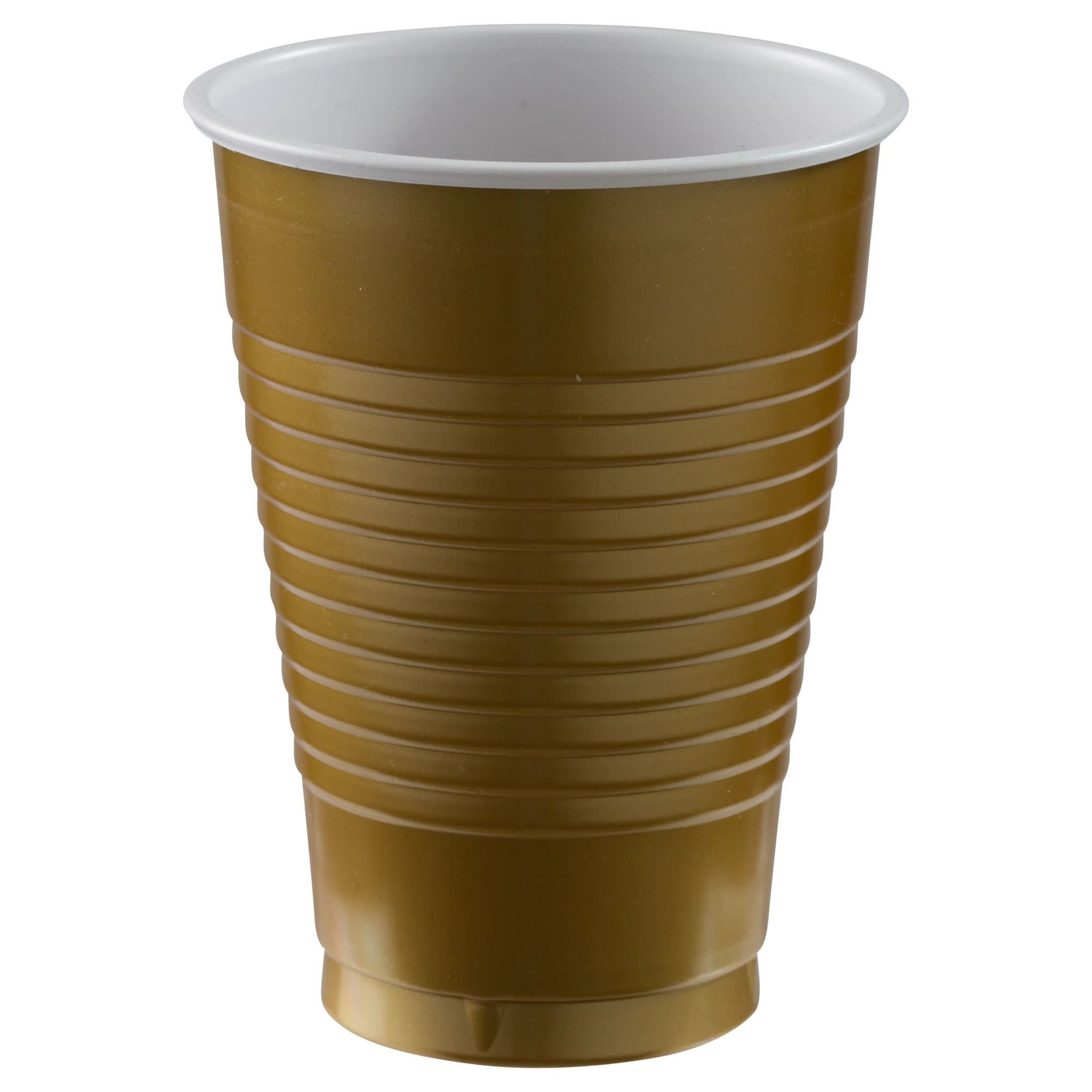 12 Oz. Plastic Cups, Mid Ct. - Gold