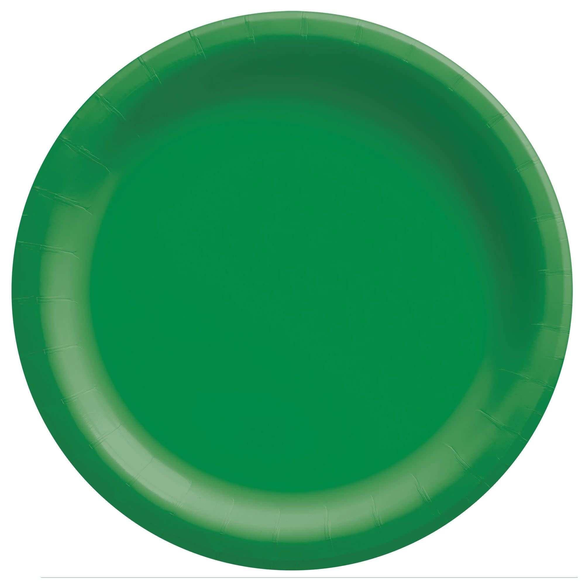 10" Round Paper Plates, Mid Ct. - Festive Green