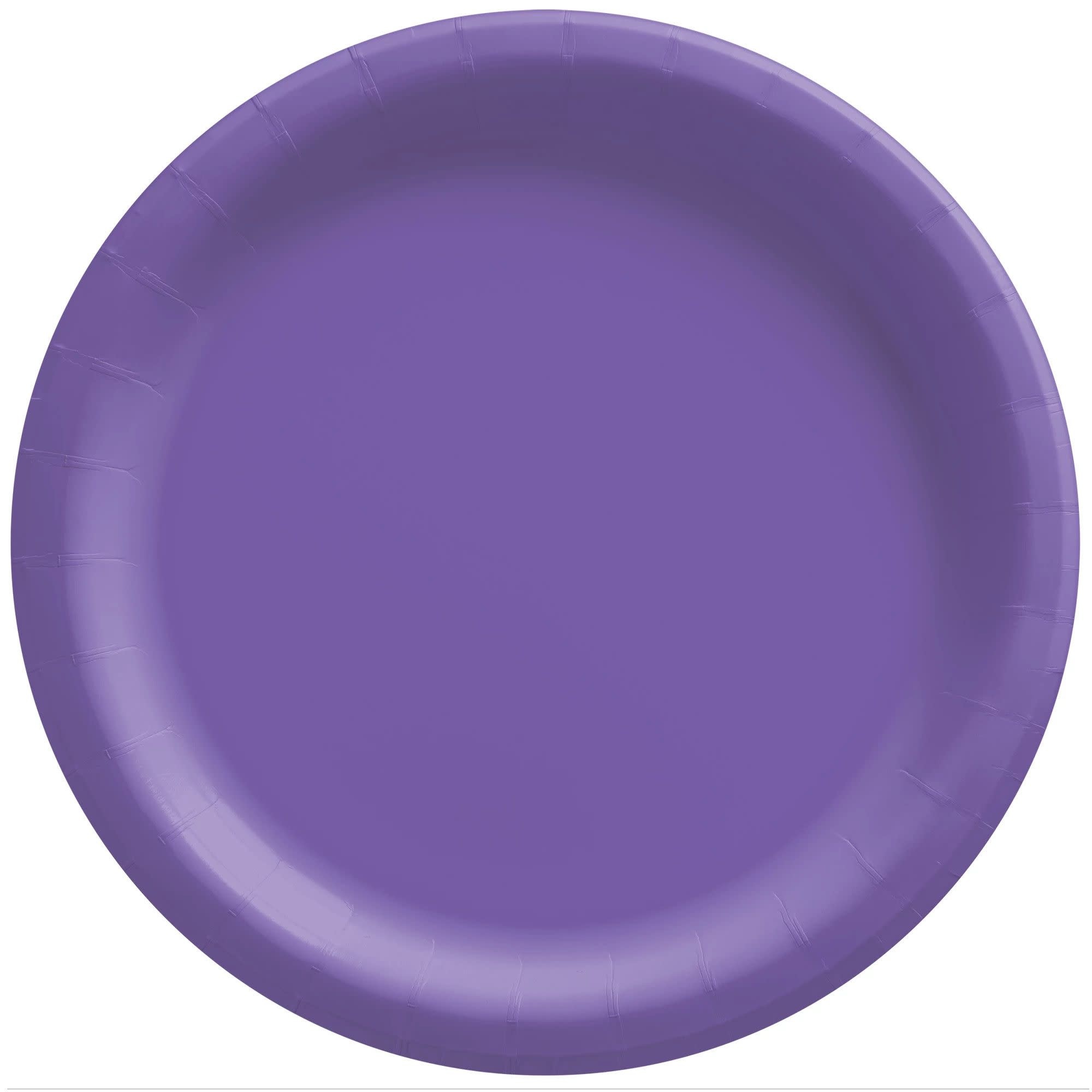 10" Round Paper Plates, Mid Ct. - New Purple