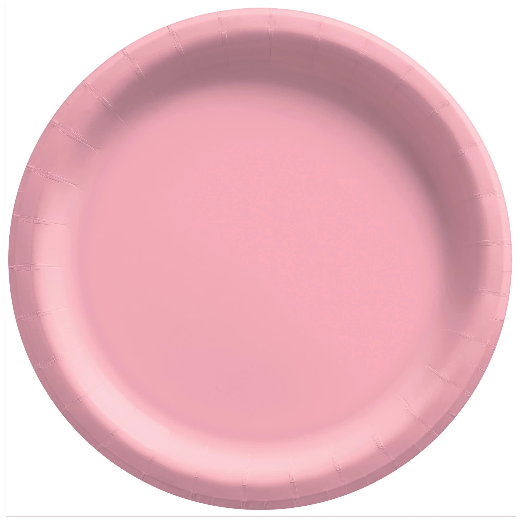 10" Round Paper Plates, Mid Ct. - New Pink