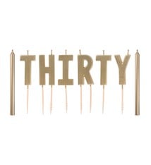 Golden Age Birthday 30th Pick Candle