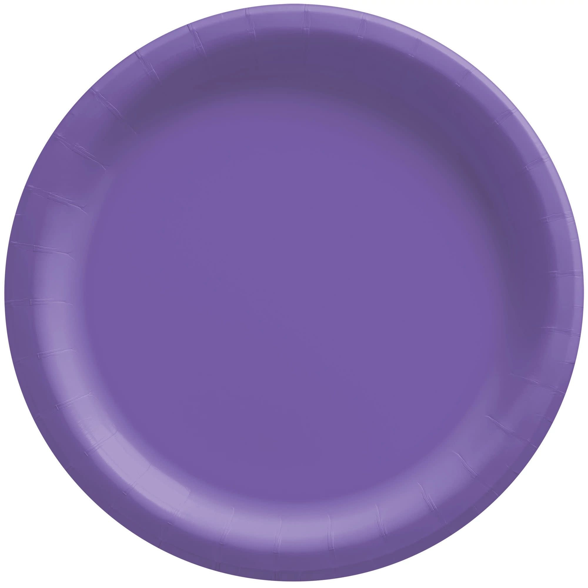 6 3/4" Round Paper Plates, Mid Ct. - New Purple