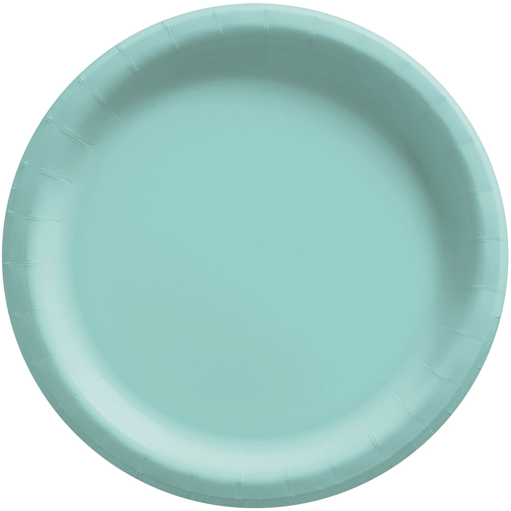 6 3/4" Round Paper Plates, Mid Ct. - Robin's-Egg Blue