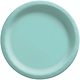 6 3/4" Round Paper Plates, Mid Ct. - Robin's-Egg Blue