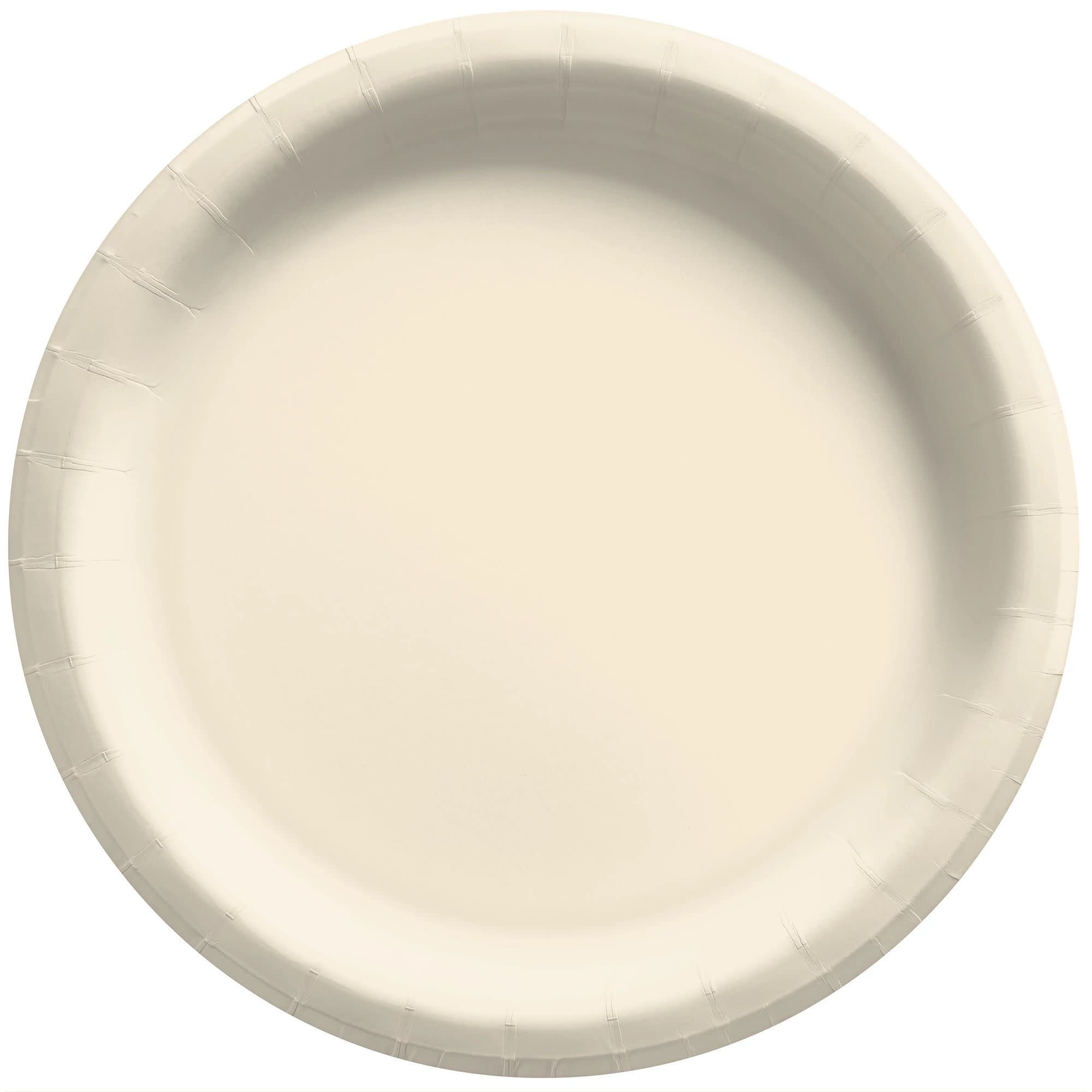 6 3/4" Round Paper Plates, Mid Ct. - Vanilla Creme