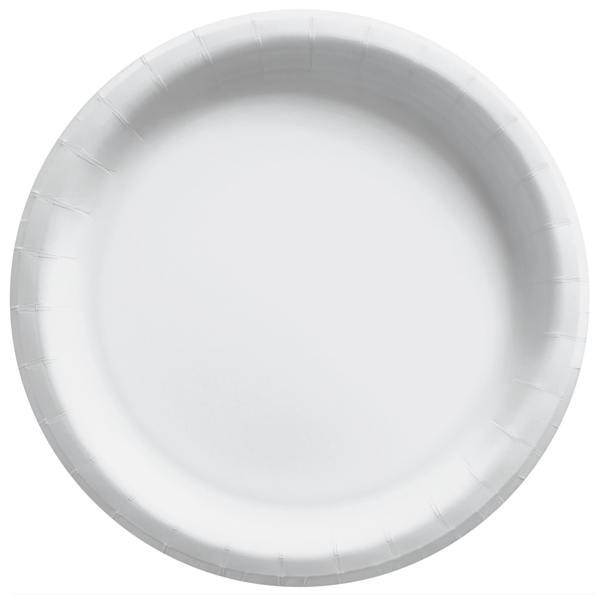 8 1/2" Round Paper Plates, Mid Ct. - Frosty White