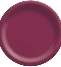 8 1/2" Round Paper Plates, Mid Ct. - Berry