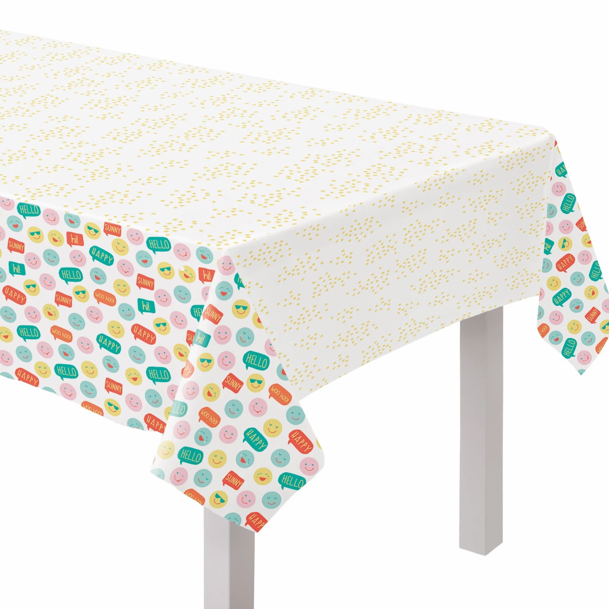 All Smiles Plastic Table Cover