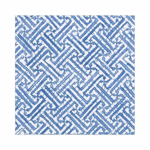 Fretwork Paper Luncheon Napkins in Blue - 20 Per Package