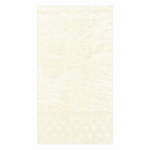 Moiré Paper Guest Towel Napkins in Ivory - 15 Per Package