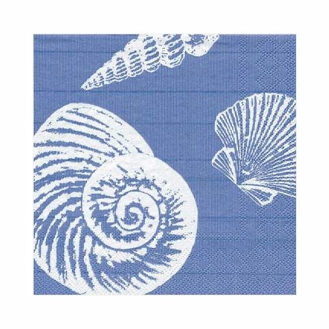 Shells Paper Luncheon Napkins in Ocean Blue - 20 Per Package