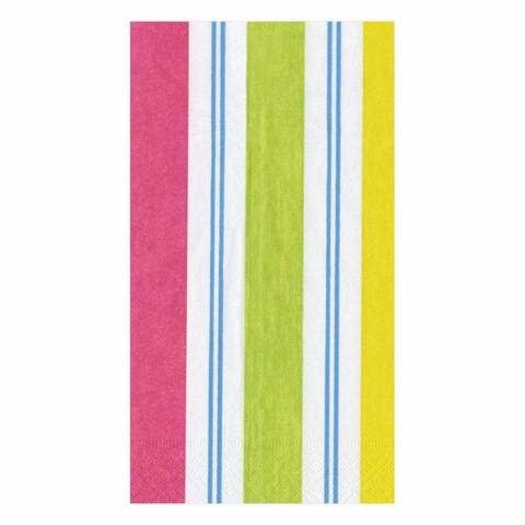 Awning Stripe Paper Guest Towel Napkins in Bright Colors - 15 Per Package