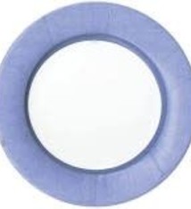 Linen Border Paper Salad Plates in Blue  - 8 Per Package