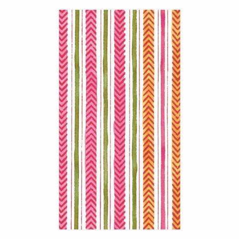 Carmen Stripe Paper Guest Towel Napkins in Fuchsia - 15 Per Package