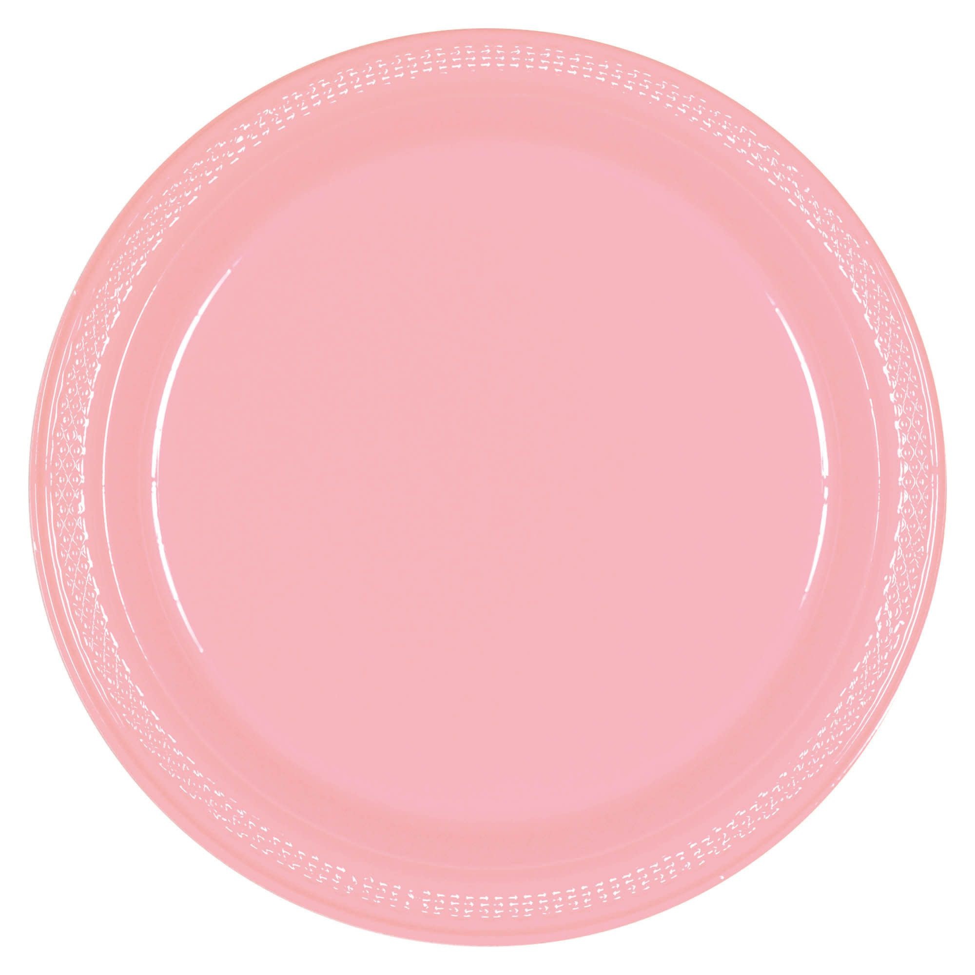 10" Round Plastic Plates, Mid Ct. - New Pink