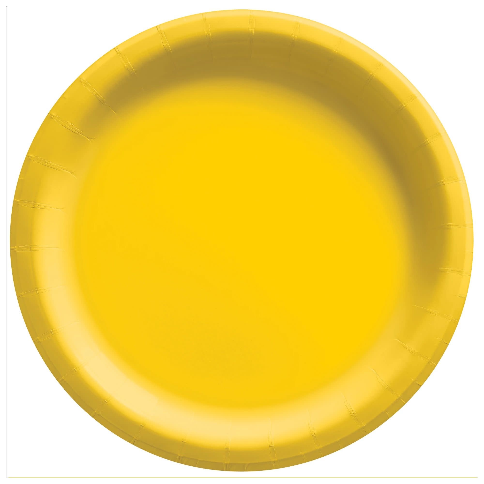 10" Round Paper Plates, Mid Ct. - Yellow Sunshine