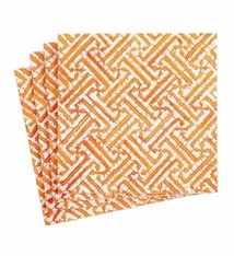 Fretwork Paper Cocktail Napkins in Orange - 20 Per Package