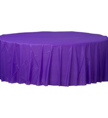 84" Round Plastic Table Cover - New Purple