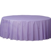 84" Round Plastic Table Cover - Lavender