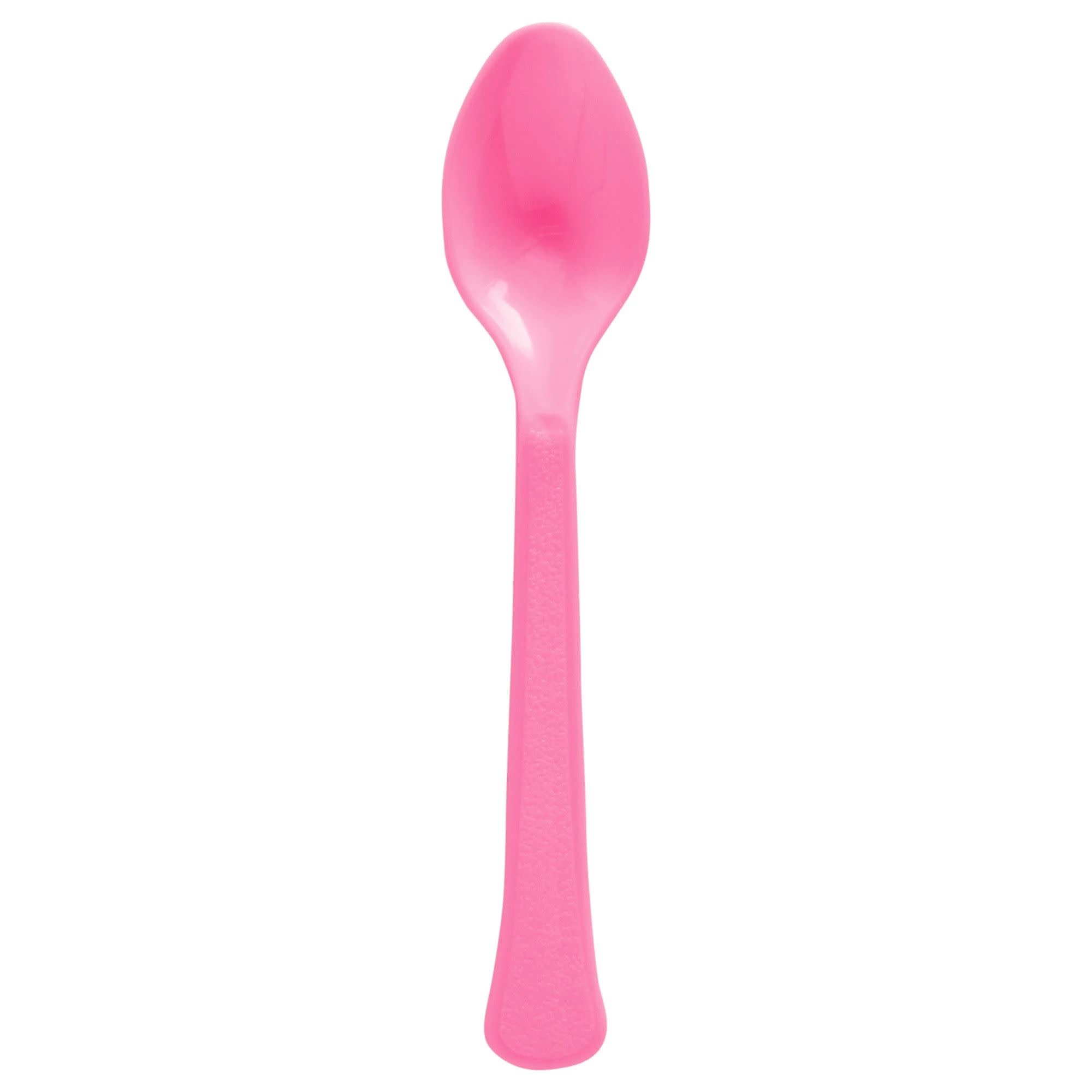 Boxed, Heavy Weight Spoons, Mid Ct. - Bright Pink (20 Count)