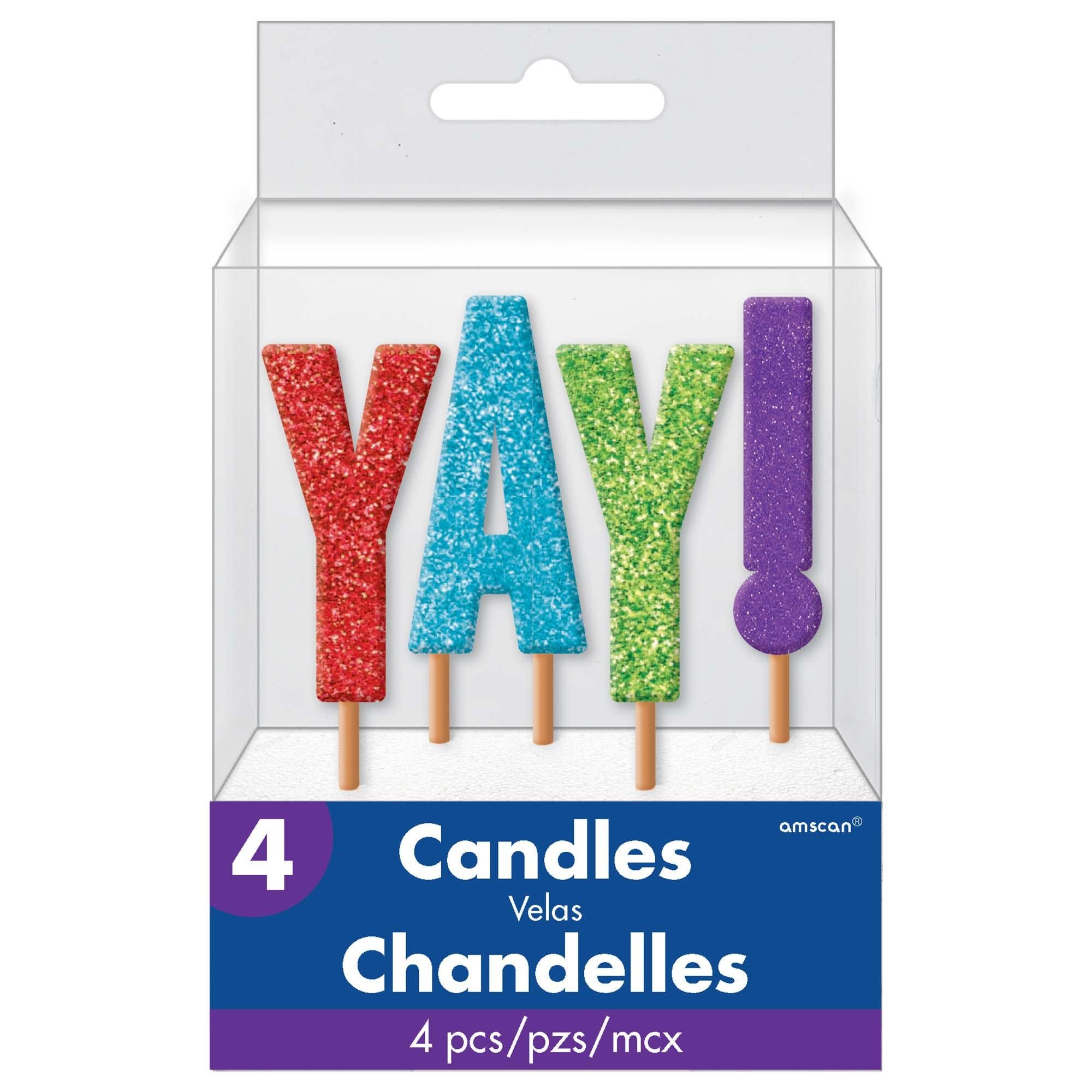 "Yay" Glitter Pick Candles