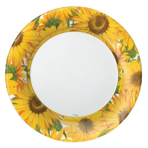 Sunflowers Paper Dinner Plates - 8 Per Package