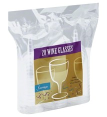 5 oz Clear  Plastic Wine Glasses 2 Piece (20 Count Pack)