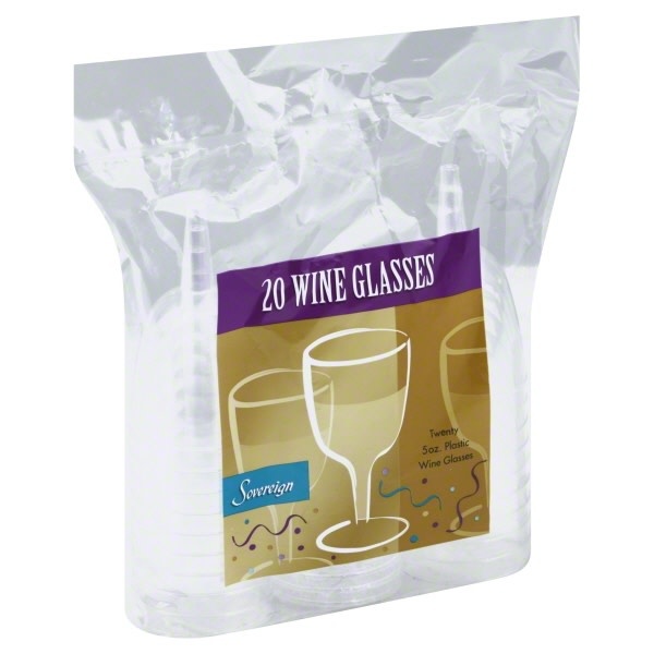 5 oz Clear  Plastic Wine Glasses 2 Piece (20 Count Pack)