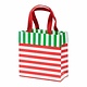 Club Stripe Small Square Gift Bag in Red & Green - 1 Each