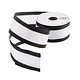 White with Black Border Wired Ribbon - 8 Yard Spool