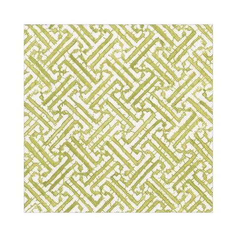 Fretwork Paper Luncheon Napkins in Moss Green - 20 Per Package
