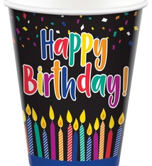 Birthday Candles 9 Oz Paper Cups