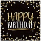 Black & Gold Birthday Luncheon Napkins