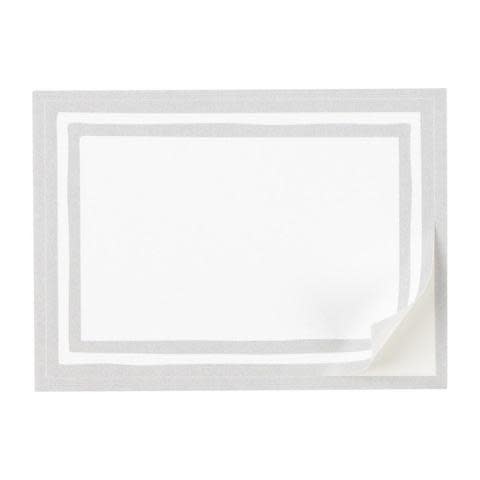 Border Stripe Self-Adhesive Labels in Silver - 12 Per Package