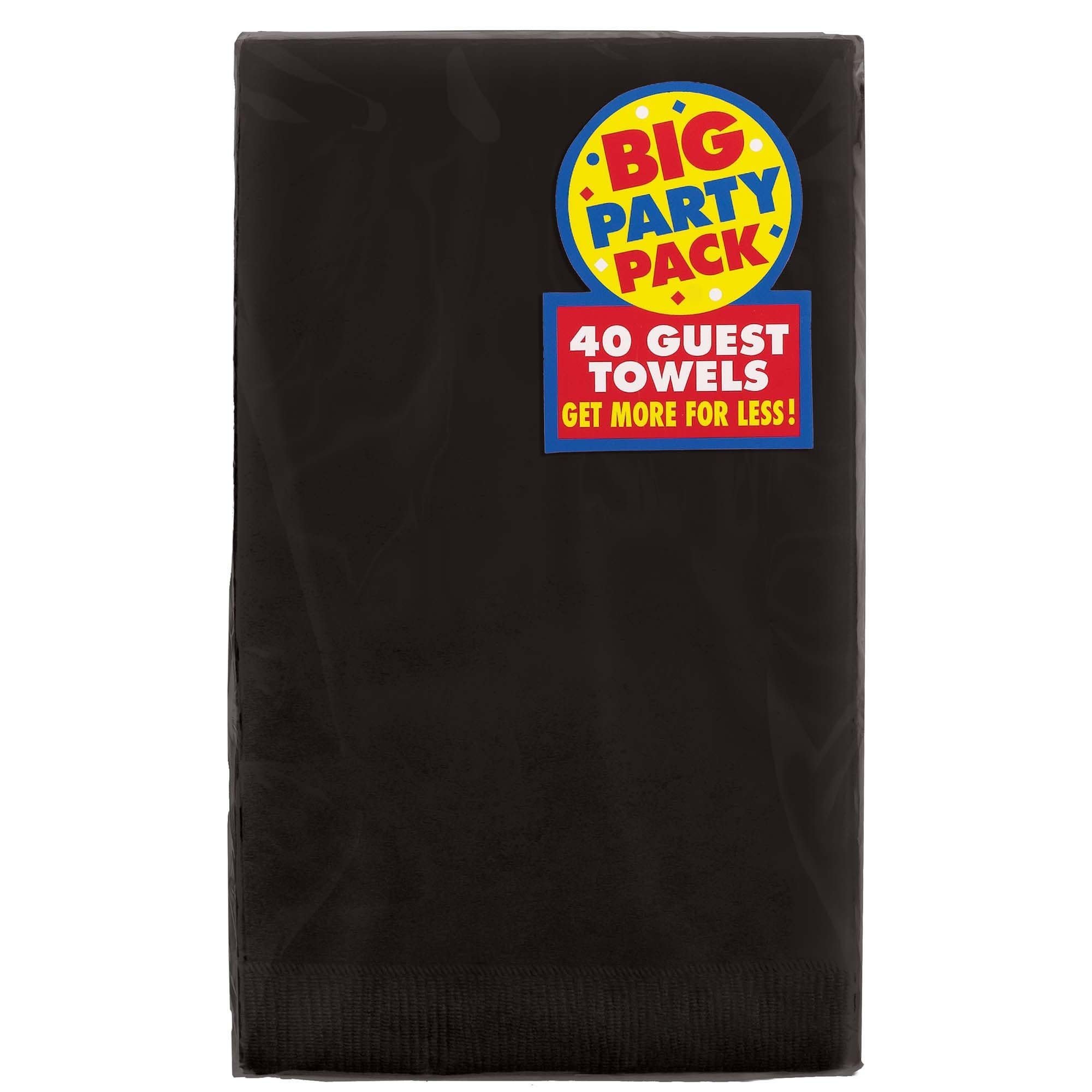 Jet Black Big Party Pack 2-Ply Guest Towels