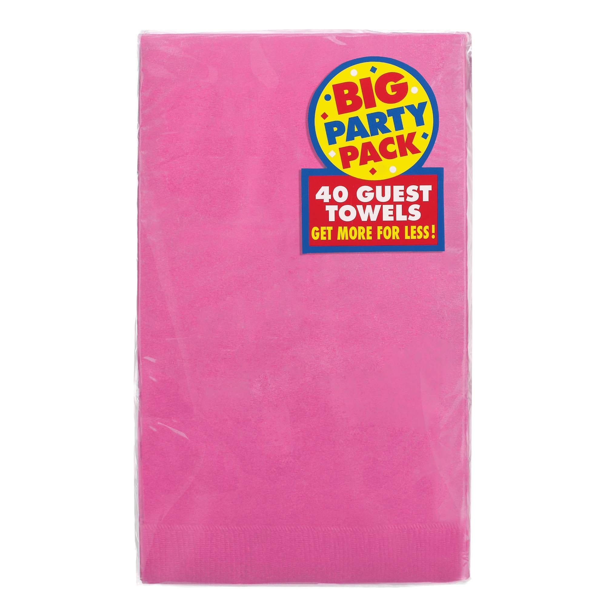 Bright Pink Big Party Pack 2-Ply Guest Towels