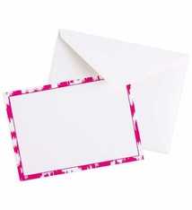 Modern Moiré Blank Correspondence Cards in Fuchsia