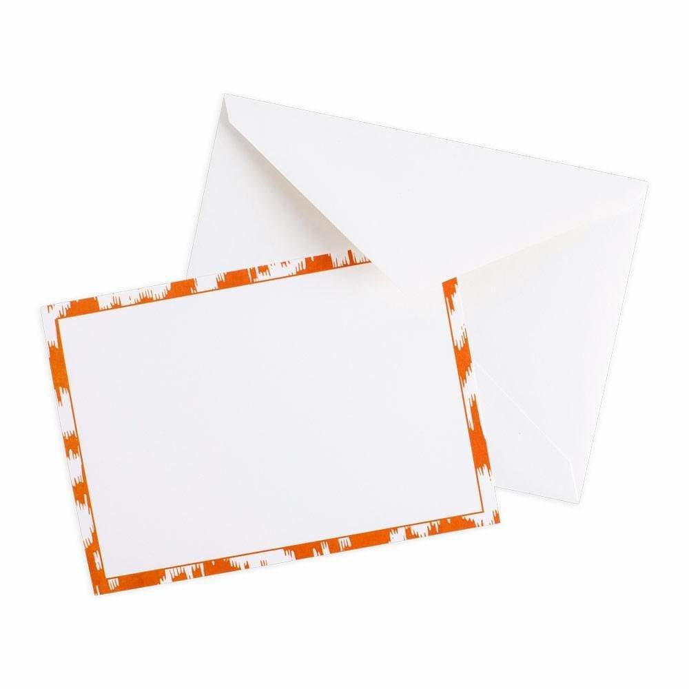 Modern Moiré Blank Correspondence Cards in Orange
