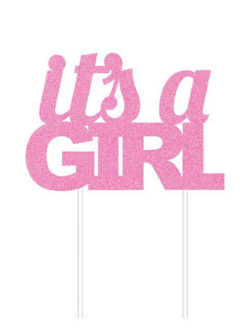 Glitter Cake Topper "It's a Girl"