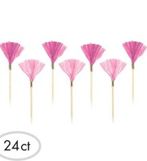 Baby Shower Pink Fringe Picks